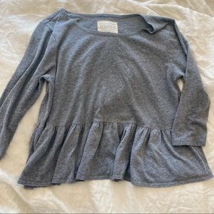 WE THE FREE grey peplum crop top